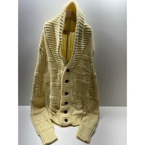 Vintage Jantzen Men’s Knit Cardigan Sweater Vtg 80’s Sz L Crème Color Dad Core